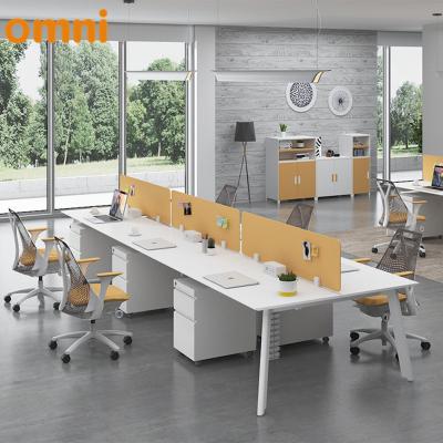 China Modular 6 Person Office Expandable White Executive Desk for sale