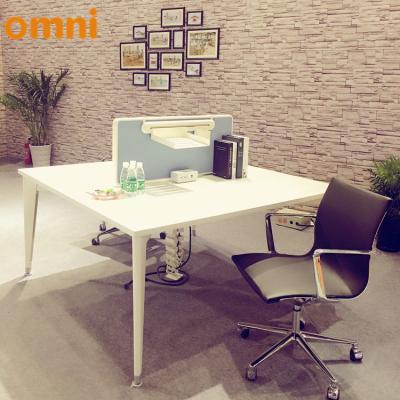 China High End Extendable Wood / Metal Furniture Desk Legs Square Round Corner Desks For 2 Person for sale