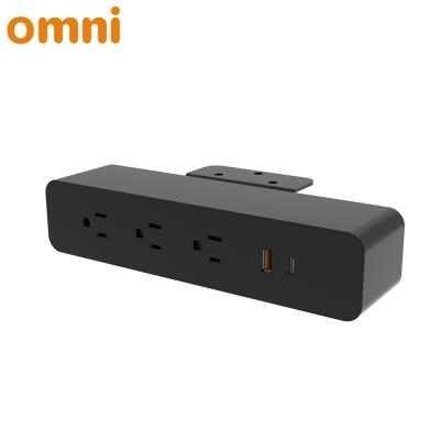 China Residential/Multi-Purpose Power Outlet Portable American Office Under Desk Power Strip with 3 AC Ports, 1 USB-A, 1 USB-C for sale