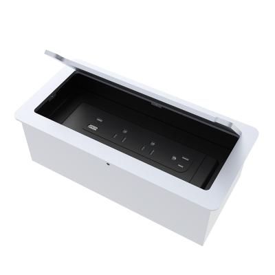 China Modern Single Recessed Conference Desk Table Power Outlet 3 1 USB +USB-C Outlets, Outdoor Mountable Recessed Desktop Power Strip for sale