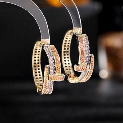 China Fashion CLASSIC Jewelry Female Wedding Party Earrings Brand Earring Cubic Zircon Earrings For Women for sale