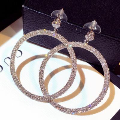 China New romantic dangle earrings for women earrings exaggerated long rhinestones surround large earrings women for sale