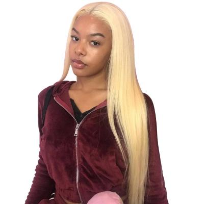 China Silky Straight Brazilian Blonde Frontal Human Hair 613 Lace Front Wigs Silky Straight Wave Lace Wig for sale