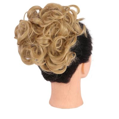 China Messy Natural Elastic Curly Wig Extension Scrunchies Tails Updo Afro Ponytail Hair Bun Synthetic Wig Bun 002351 for sale