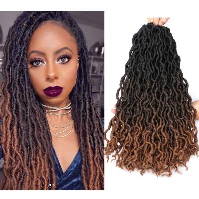 China Wholesale Synthetic Goddess Faux Locs Locs Braids Crochet Hair Soft Curly End Natural Synthetic Braids Extension Brown For Women Locks for sale