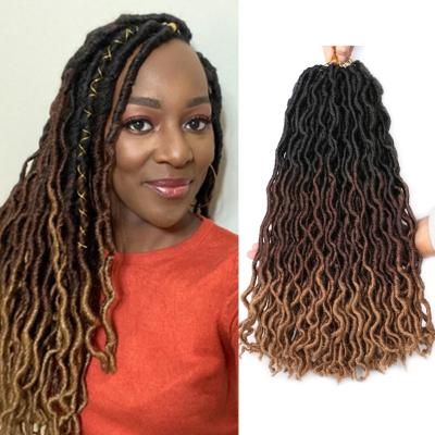 China Goddess Faux Locs Jumbo Braid Crochet Braid Hair Dreadlocks Wavy Synthetic Curly Faux Locs for sale