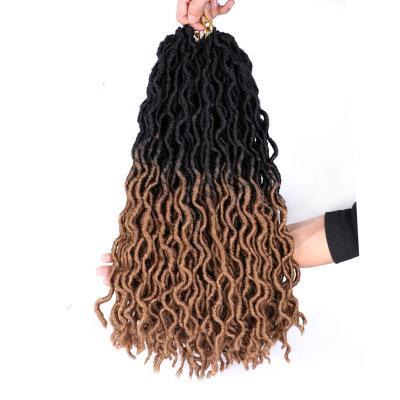 China Goddess Faux Locs Wholesale Synthetic Crochet Hair NU Locs Braiding Hair Extensions Black Brown Burg Wave Faux Locs for sale