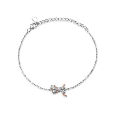 China Romantic The new 925 silver bow bracelet niche sterling silver butterfly hand adornment high-grade sense Instagram fashion silver wholesa for sale