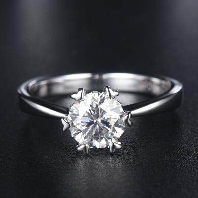 China CLASSIC Best Selling Diamond Heart Shaped Six-Claw Snowflake Twisting Arm Moissanite Ring S925 Sterling Silver Women's Wedding Ring for sale