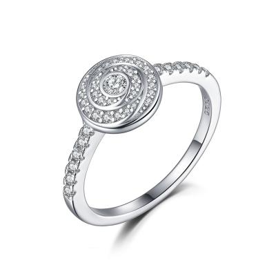 China Romantic New big brand with the same time diamond plate sterling silver ring female design sense row ring high-end sense S925 silver fema for sale