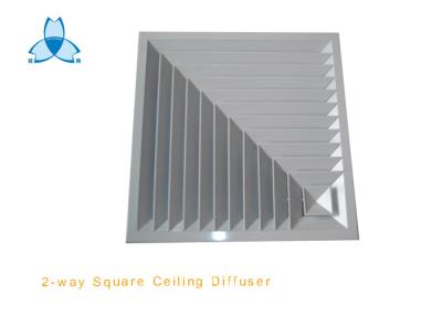 China 2 Way RAL9016 Square Air Diffuser Aluminum Alloy Material For HVAC System for sale