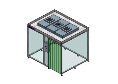 China Pvc-Gordijn ISO 8 de Modulaire Schone Zaal van Softwall/Schone Cabine met de Eenheid van de Ventilatorfilter Te koop