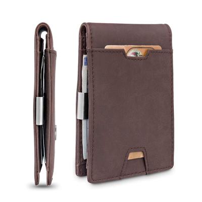 China New Distributor Novelty Promotional Import Wallet Small Genuine Leather Men's RFID Luxury Wallet for sale