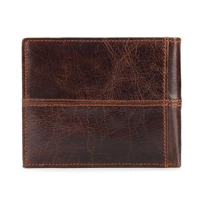 China Super Hot RFID Products Mens Genuine Leather Card Wallet For Men for sale