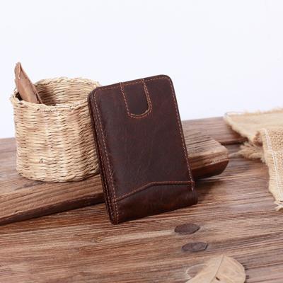 China Waxy Leather RFID Credit Card Holder With Competitive Price for sale