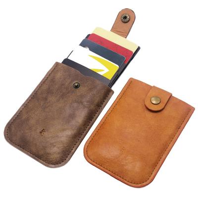 China Leather RFID Vintage Card Holder Pouch For Credit ID Card With Factory Price for sale