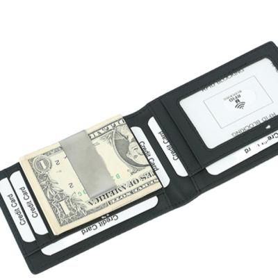 China Slim Card Slot Wallet Card Holder PVC Window For Credit Card Edge Money Clip for sale