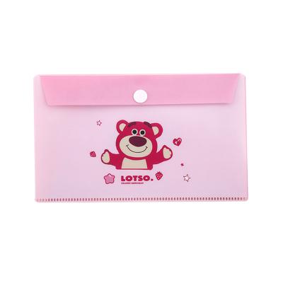 China Popular Durable A6 Size Document Bag With Snaps Buttons Plastic PP File Bag Envelope Bag UV Offset Printing Document Envelope For Mask Holder for sale