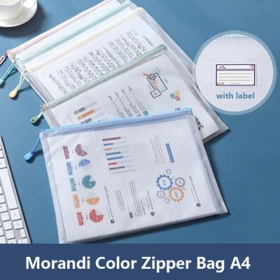 China Durable Transparent A4 Grid Storage Bag With Zipper Portable Large Capacity PVC Folder Bag For Judging School Supplies High Quality for sale