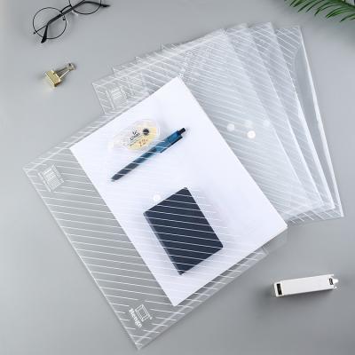 China A4 Document Bag 10PCS Plastic Clear Document Organization File Folder Pouch Refilling Snap Button Product Information Snap Pouch for sale