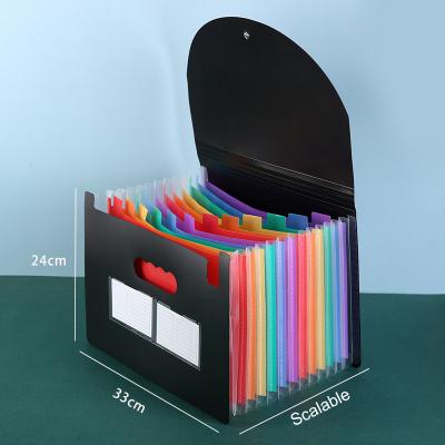 China Expanding filling A4 document folder pp file strap 13 pockets elastic rainbow color plastic bag factory direct sales for sale