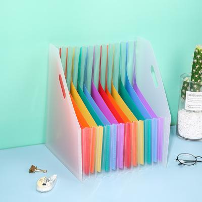 China UYI A4 Rainbow PP Folder Adjustable Plastic Office Supplies 13 Layers Document Desk Organizerr Storge Desk Holder for sale