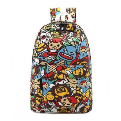 China Washable version canvas bag korean version chao sufeng graffiti backpack female students computer bag for sale