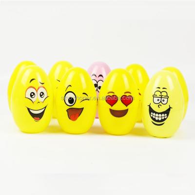 China Promotional Cheap Chocolate Colorful Plastic Giant Easter Printed Egg 10cm for sale