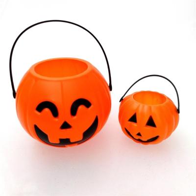 China Plastic PS Halloween Gift Box / Basket Pumpkin Tube Bucket for sale