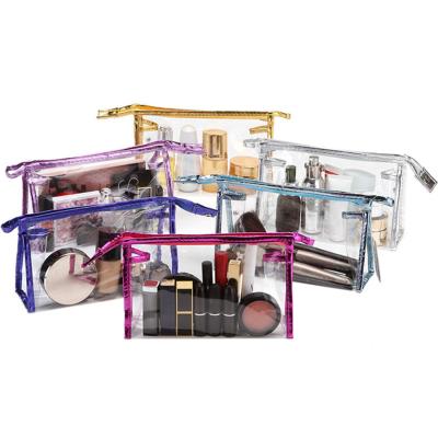 China Large Customized Cosmetic Travel Bag Eco-friendly Transparent Waterproof Clear Plastic Makeup Bags PVC Make Up Pouch Cosmetic Bag for sale