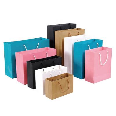 China Wholesale White Craft Recyclable Kraft Paper Bag Brown Gift Wrapping Customized Shopping Bags Handle Twisted Paper Bag for sale