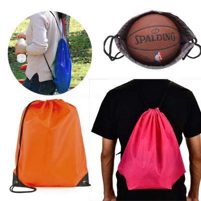 China Drawstring bag OEM design fashion reusable drawstring bag backpack heavy duty waterproof nylon polyester for sale