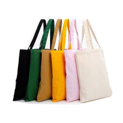 China Eco-Friendly Fashion In Stock Women Beach Shopping Custom Sublimation Designed Pink Plain Organic Canvas Tote Bags With Custom Printed Logo for sale