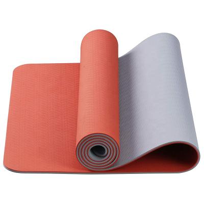 China Brand New High Quality Low Price Tape Mat Yoga Tpe 2 Colores Folding Yoga Mat With Tape High Quality for sale