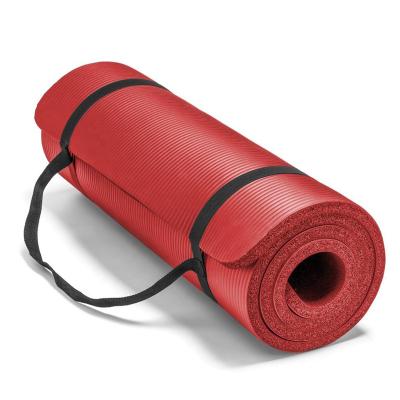 China Custom Logo Printed Yoga Mats Foldable 10mm NBR Non-Slip Support Non-Slip Sale Yoga Mat for sale