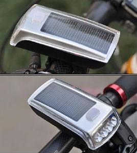 China 4 LED Solar Bike Bicycle Headlight and USB 2.0 Rechargeable Front Head Light for sale