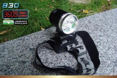 China Luces delanteras resistentes de la bici del lumen LED de agua 3600, 3X luz de la bicicleta del Cree T6 en venta