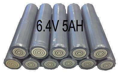 China 6.4V 5AH Flashlight Lithium Iron Phosphate Batteries , Torch Light Use for sale