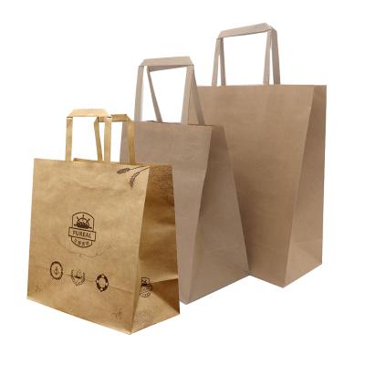 China TAS Custom Printing Lunchbag Papieren Kraft Paper Bags Eco Friendly Biodegradable Shopping Bag Disposable Gift Bag Take Out Food Packaging Shopping Bag for sale