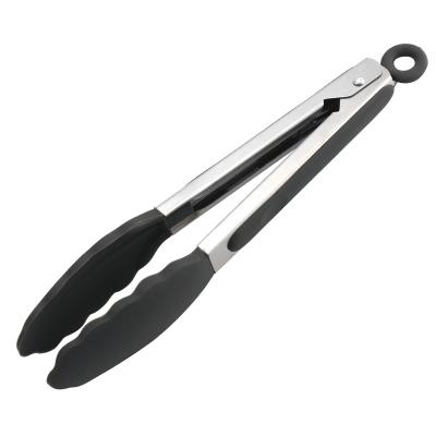 China New Convenient Silicone Stainless Steel 304 Stainless Steel Barbecue Tongs With Viable For BBQ Cooking for sale