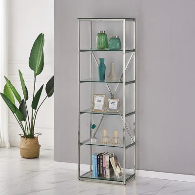 China Unfoldable Book Shelves Office Locker Shelf Storage Metal Stainless Steel Frame Bookcase Modern Home Furniture for sale