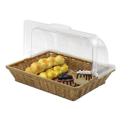 China Sustainable Hot Selling Picnic Woven Bread Basket Wicker Bread Basket Oblong Restaurant for sale