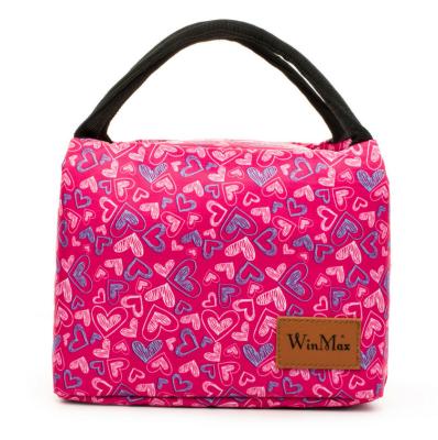 China Waterproof New Product Listing Pink Printing Food Delivery Waterproof Insulated Bag for sale