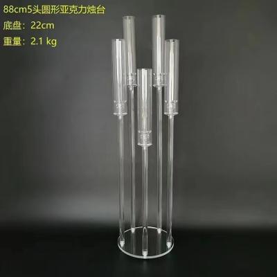 China Wedding Decoration 4 5 8 9  10 Arms Glass Transparent Tube Candlestick Acrylic For Wedding Centerpieces Table Decoration for sale