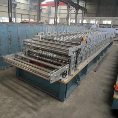 China African Type Motor Driven Cutting Aluminum Sheet Making Machine For Double Layer Profile With Electric Cutting for sale