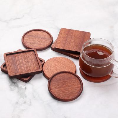 China Durable Wood Coasters Drinks Mat Home Durable Heat Resistant Coffee Cup Tea Cup Holder Tableware Decor for sale