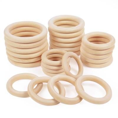 China 6 Months Antique Imitation Beech Wooden Baby Making AccessoriesPlay Toys Teether Rattle Wooden Ring for sale