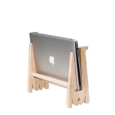 China Universal Height Adjustable Laptop Stand Wood Cooling Bracket For Notebook Stand Detachable Wood Mount for sale