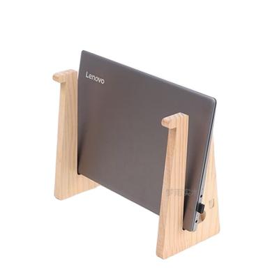 China Universal Detachable Height Adjustable Wooden Laptop Stand Storage For Desk 10-17 Inch Computer Notebook Stand Wood Accessories for sale