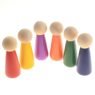 China Europe Wooden Unpainted Handmade Unfinished Peg Dolls Decor Teething Toys Children Blank Goods Newborn Gifts for sale